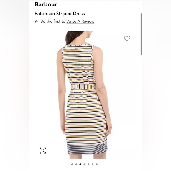 Barbour Patterson Striped Cotton Tank Dress Striped with Belt Size 8 - Picture 2 of 12
